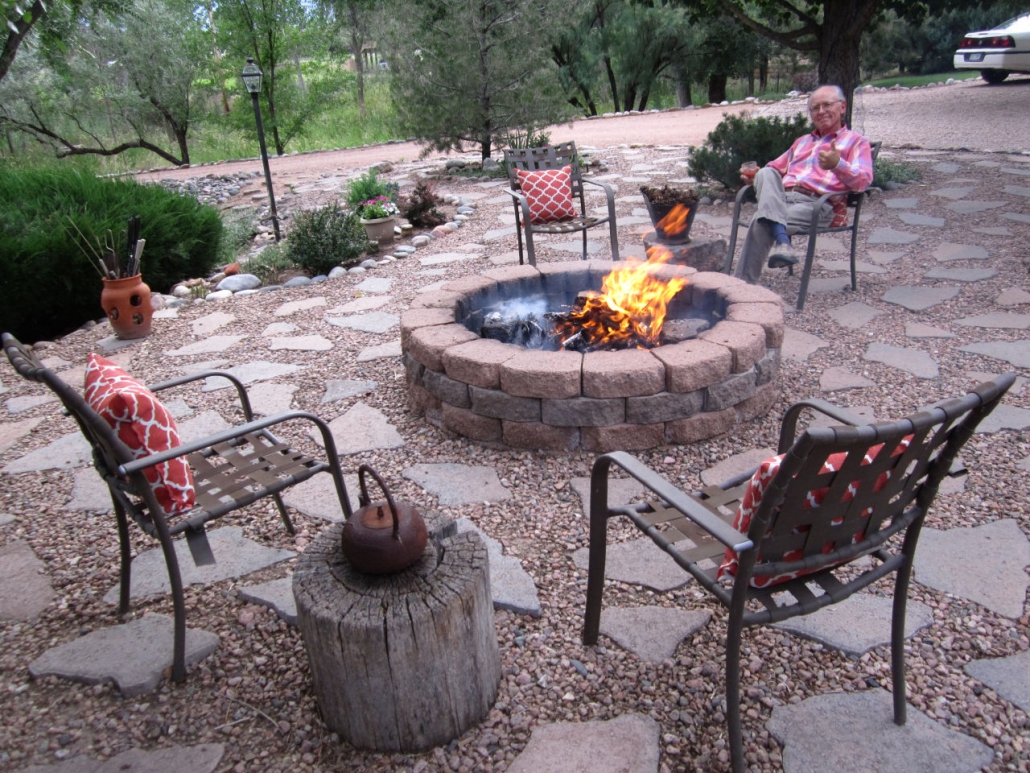 Relaxing by the fire pit