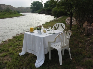 Outside Breakfast Table at Canon City Florence Colorado Bed Breakfast